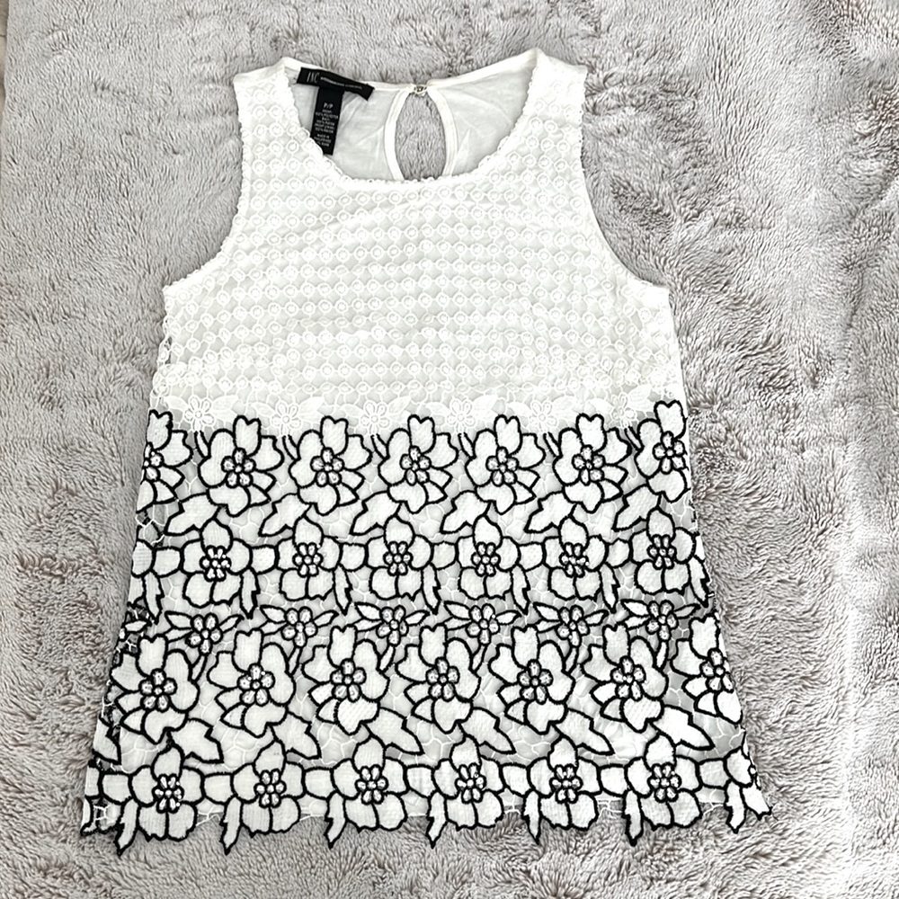 INC sleeveless lace top